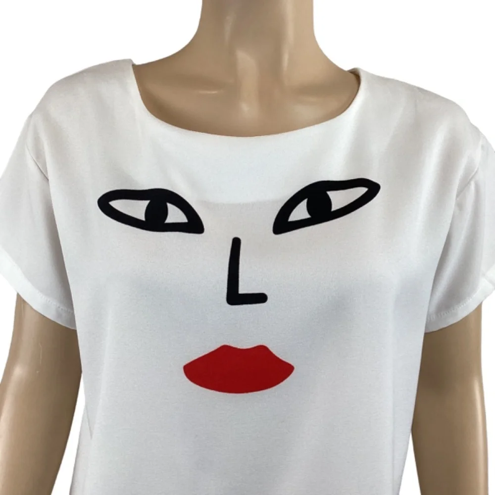 Molly Bracken‎ White Mini Molly Short Sleeve Top Size Medium - Picture 4 of 7
